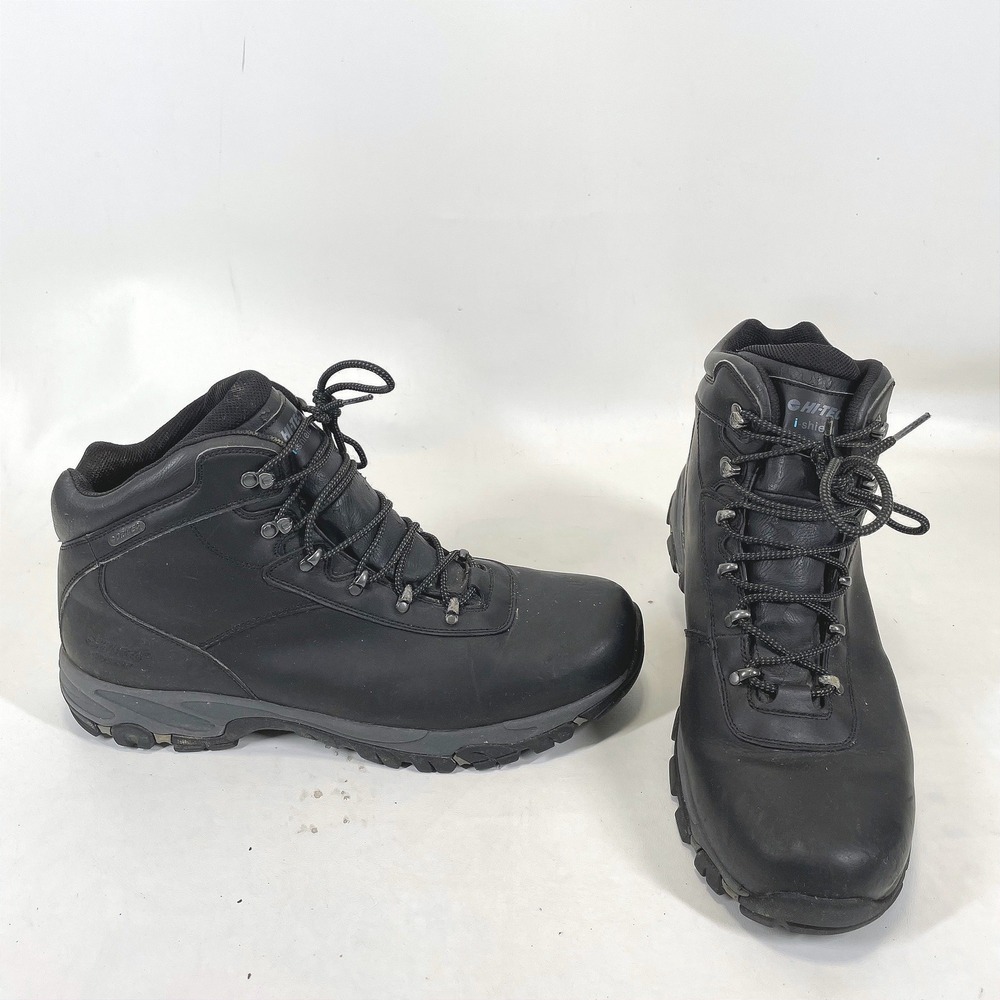 Hi-Tec Altitude VI WP Mens 16 Black Leather Waterproof Hiking Boots 143/00017